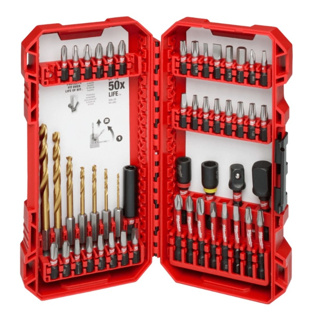 MILWAUKEE - Set de 50 Puntas Y Accesorios Impacto Shockwave Milwaukee 48-32-4013