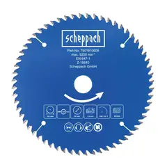 SCHEPPACH - Disco Sierra Circular 6 1/2" - 60 Dientes - Madera - -