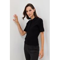 Polera Manga Corta Mujer Negro