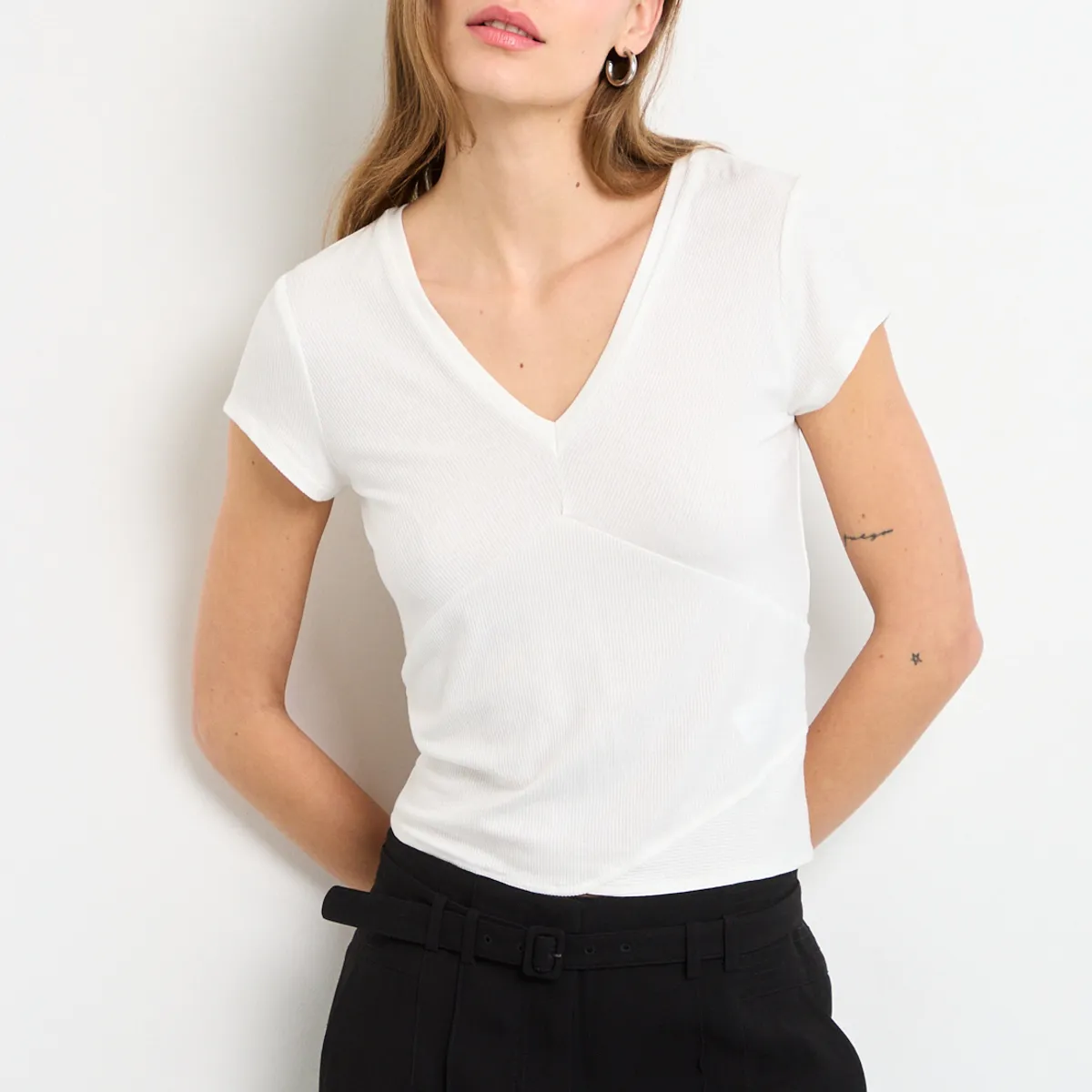 IO - Polera Manga Corta Mujer Crudo IO