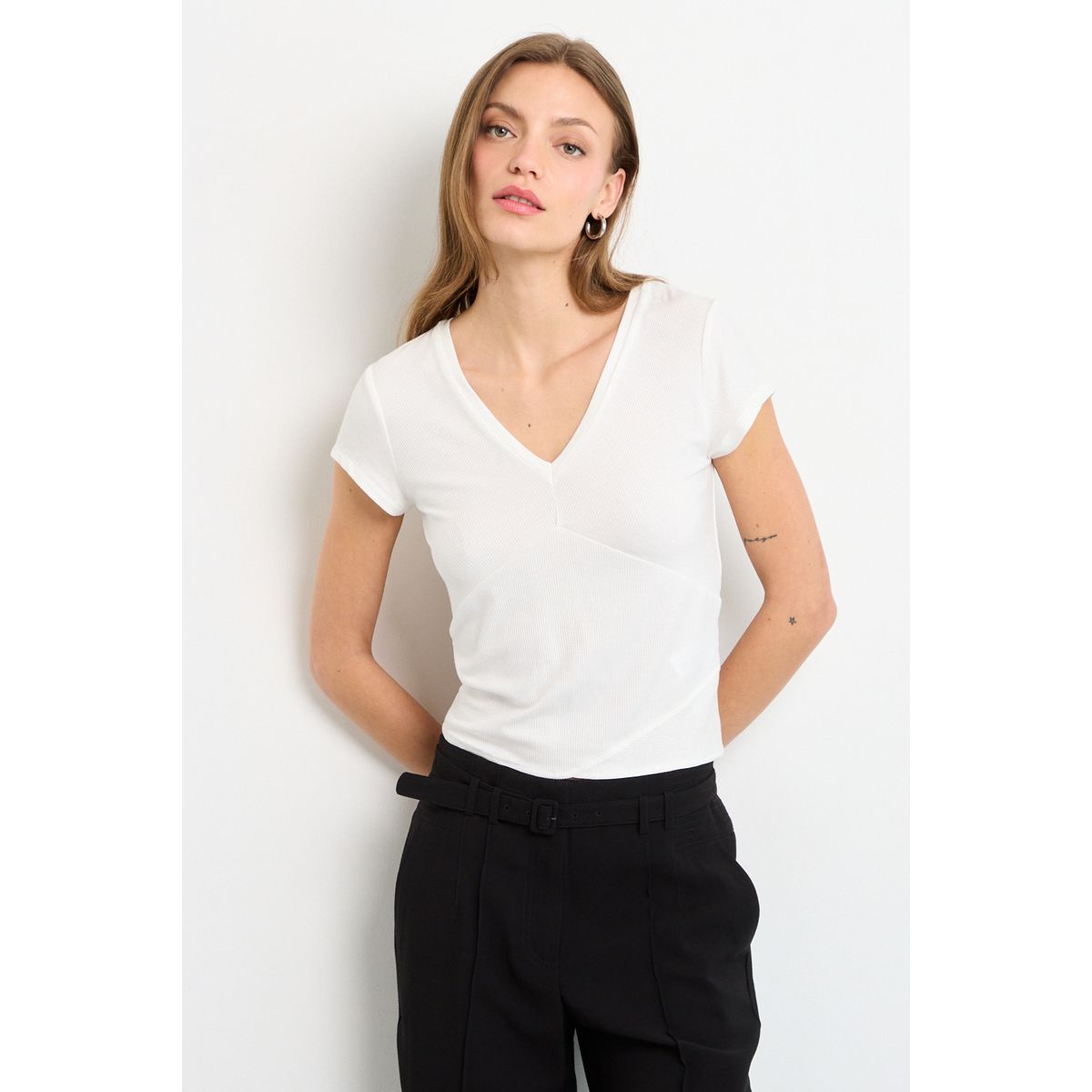 IO - Polera Manga Corta Mujer Crudo IO