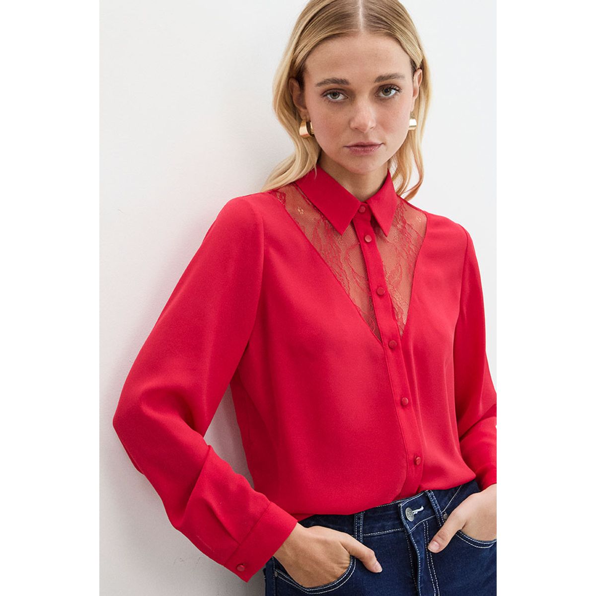 ASH - Blusas Manga Larga Mujer Rojo Ash