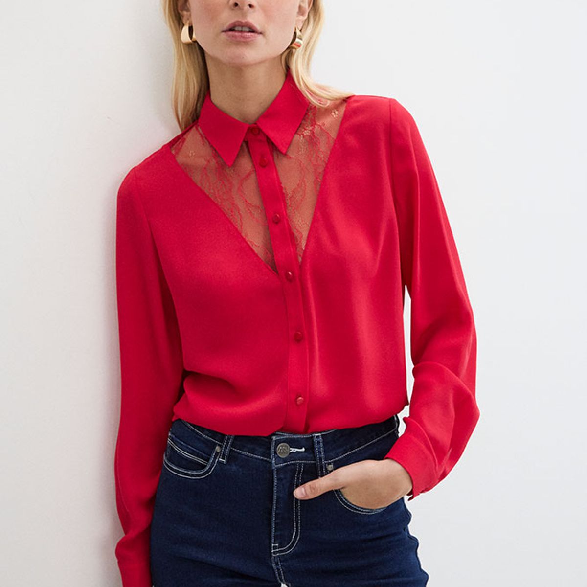 ASH - Blusas Manga Larga Mujer Rojo Ash