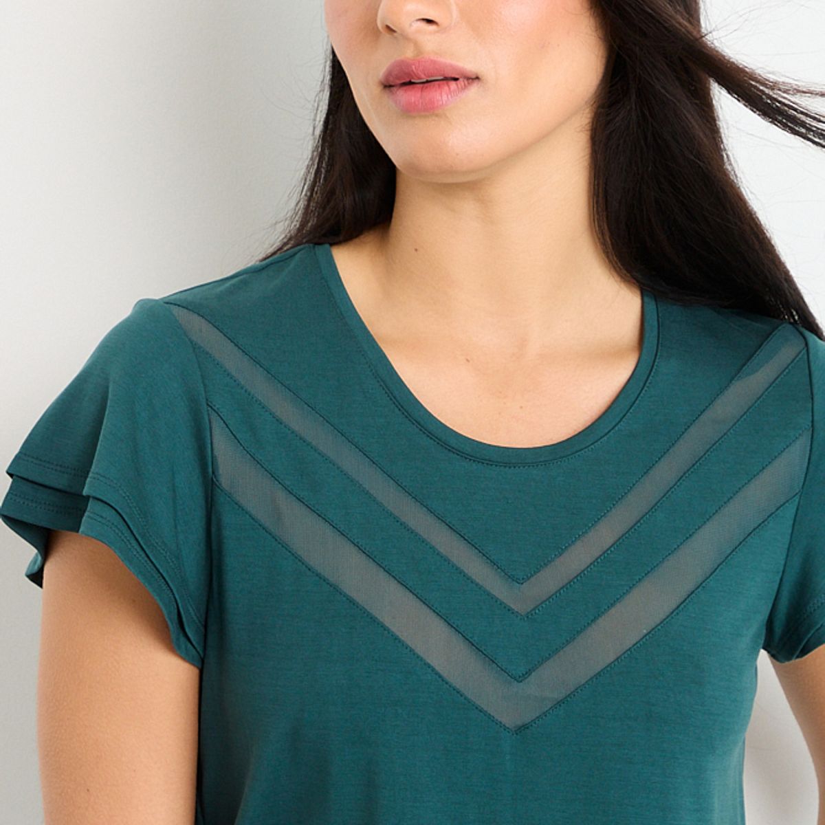 IO - Polera Manga Corta Mujer Verde Oliva IO