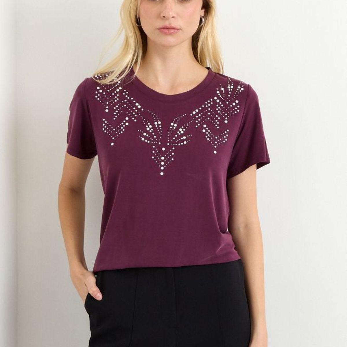 ASH - Polera Manga Corta Mujer Morado Ash