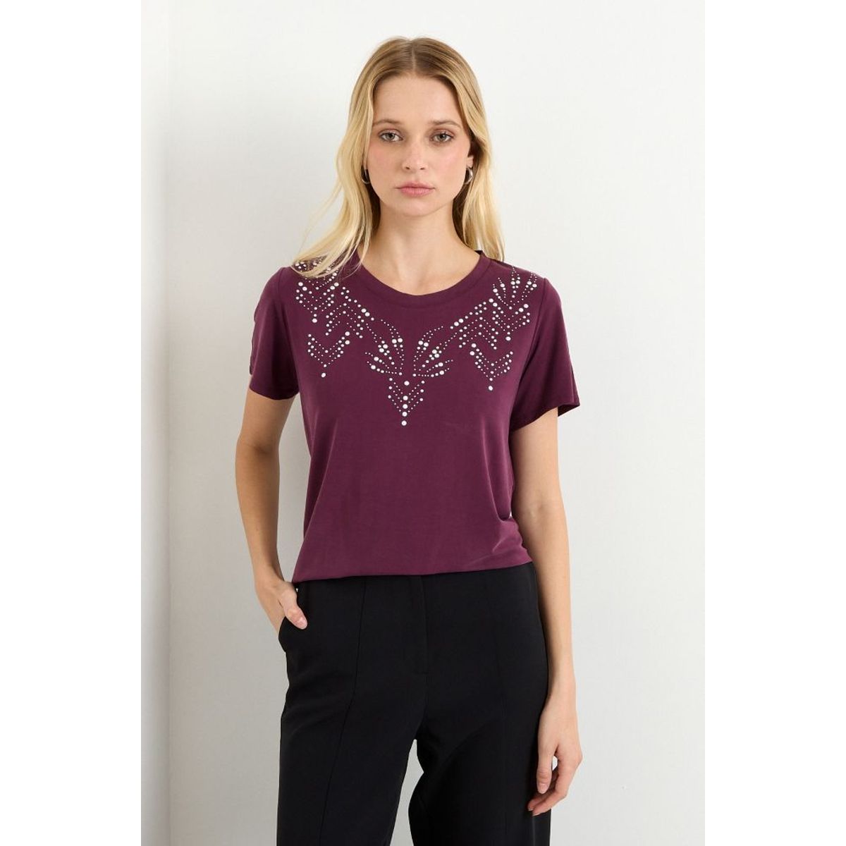 ASH - Polera Manga Corta Mujer Morado Ash