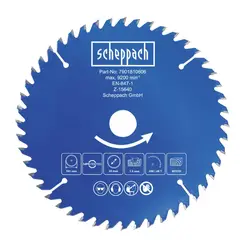 SCHEPPACH - Disco Sierra Circular 6 1/2" - 48 Dientes - Madera - -