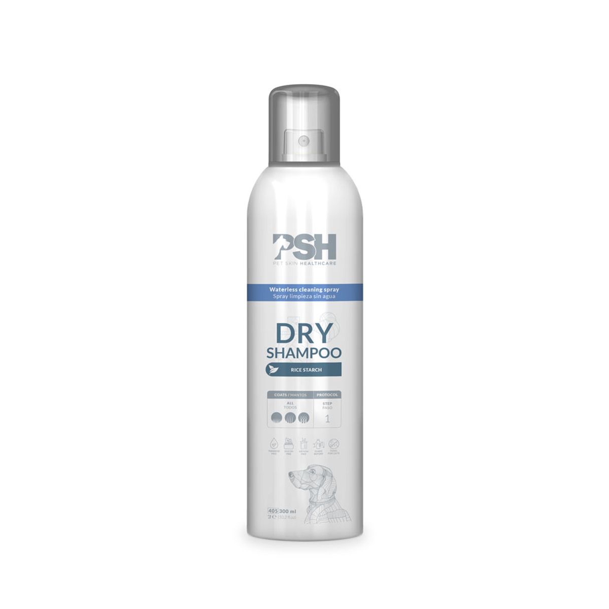 GENERICO - Shampoo Limpieza en Seco para Mascotas Dry Shampoo PSH 300 ml