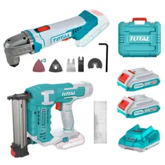 TOTAL TOOLS - Kit Clavadora y Herramienta Multiuso Inalámbrica 20V Total