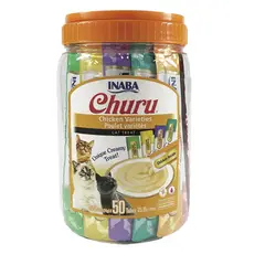INABA - FRASCO CHURU GATO VARIEDADES SABOR POLLO 50 UND