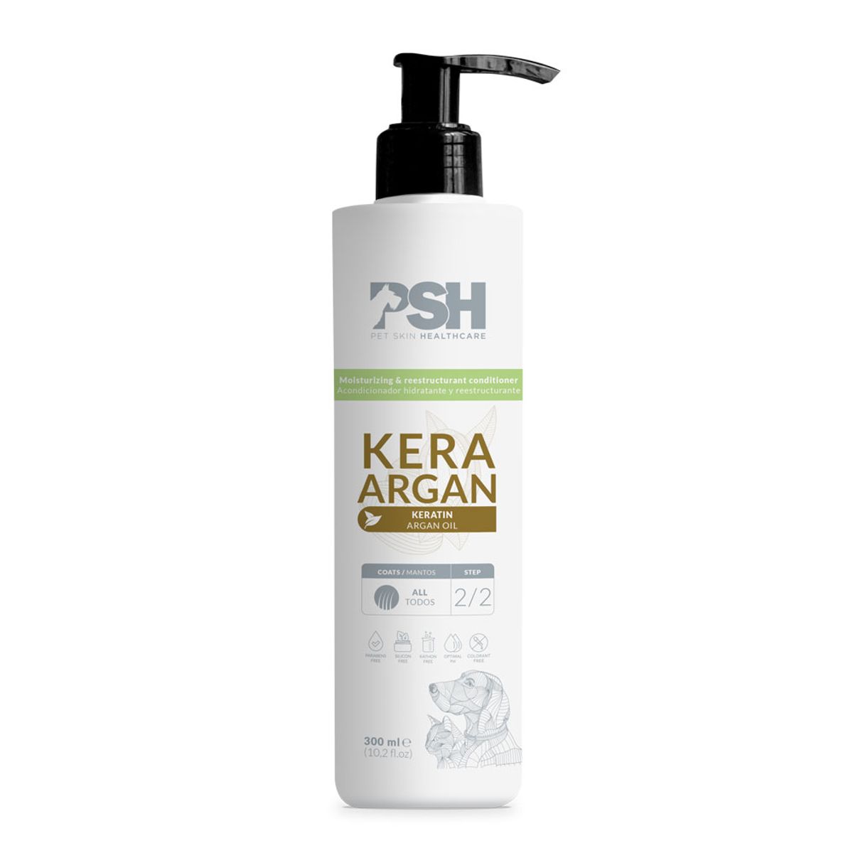 GENERICO - Acondicionador Hidratante y Reestructurante para Mascotas Kera Argán PSH 300 ml