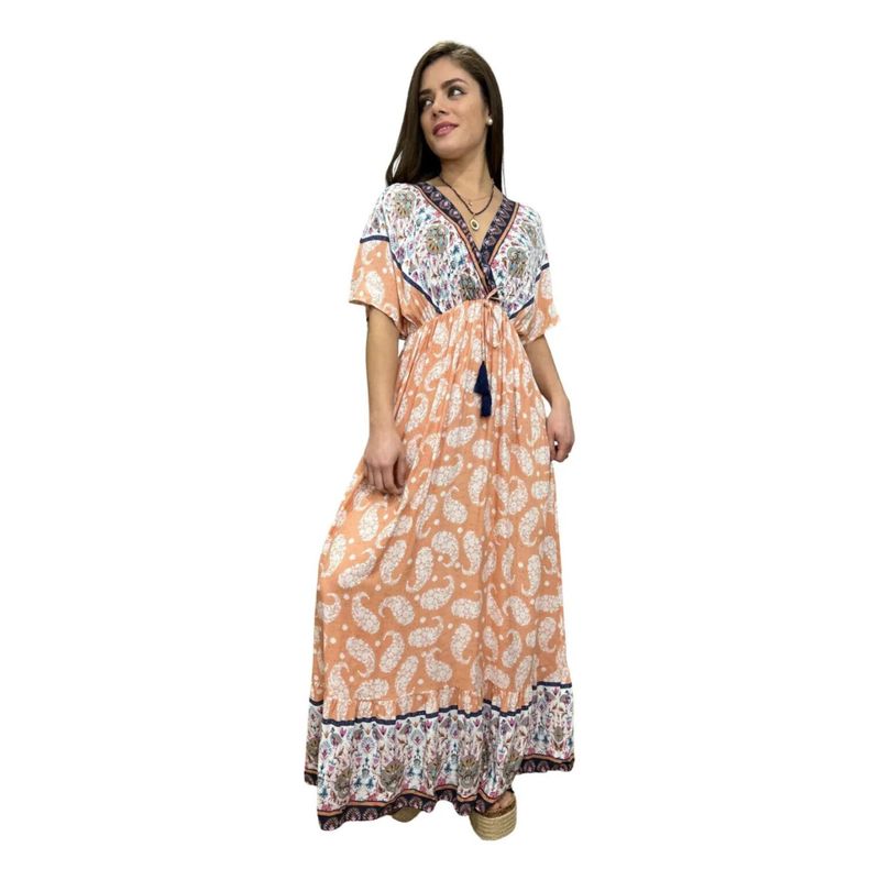MPROPIA - Vestido Largo Primavera Mujer Algodón Flores. Calidad 273
