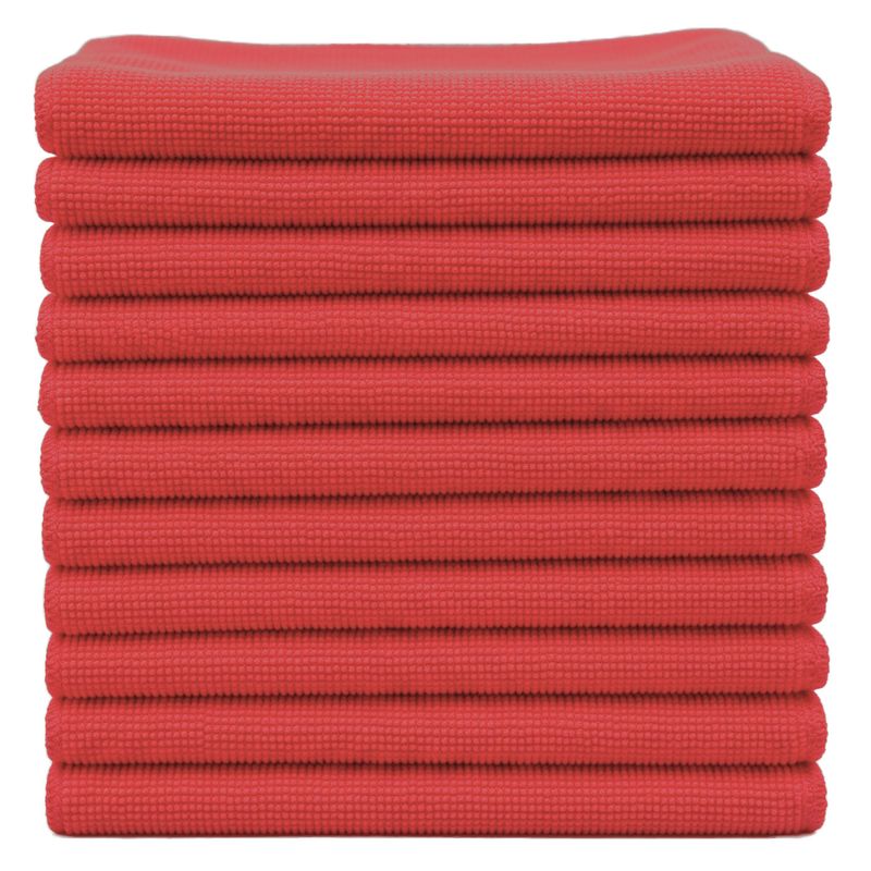GENERICO - 10 Traperos Simples de Microfibra con Ojal Rojo