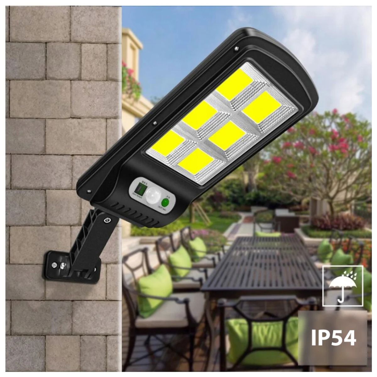 GENERICO - Pack X3 Foco Solar led Exterior Sensor De Movimiento  con Control