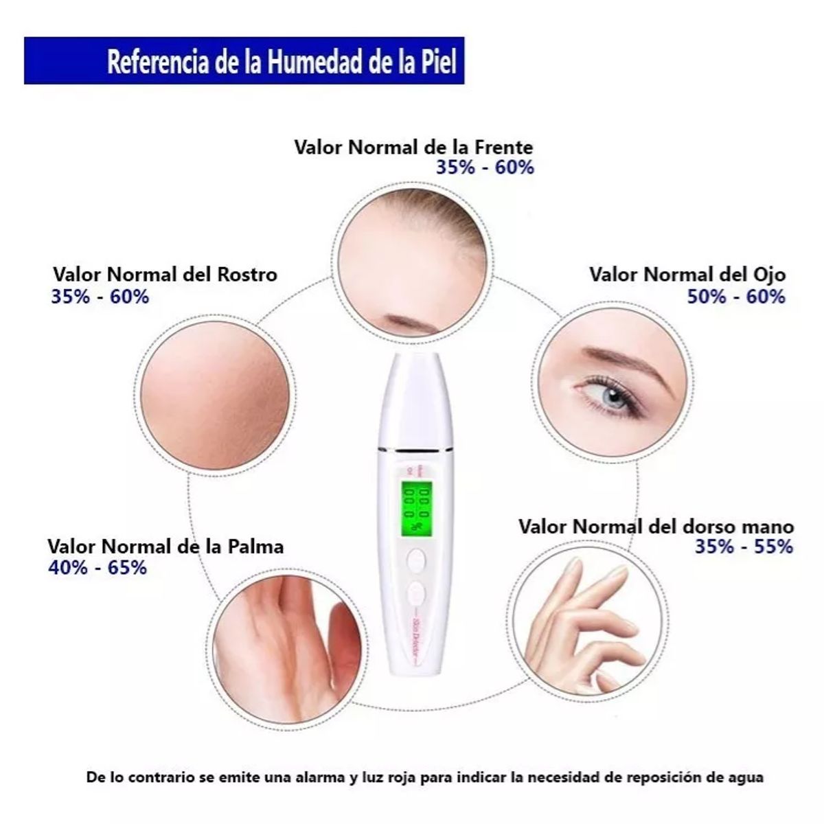 GENERICO - Detector Skin Oil Probador Humedad Facial Piel Monitor Spa