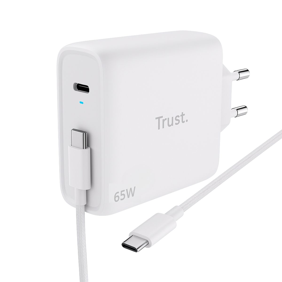 TRUST - Cargador Trust Universal USB-C 65W  3A + Cable C/C de 2Mt