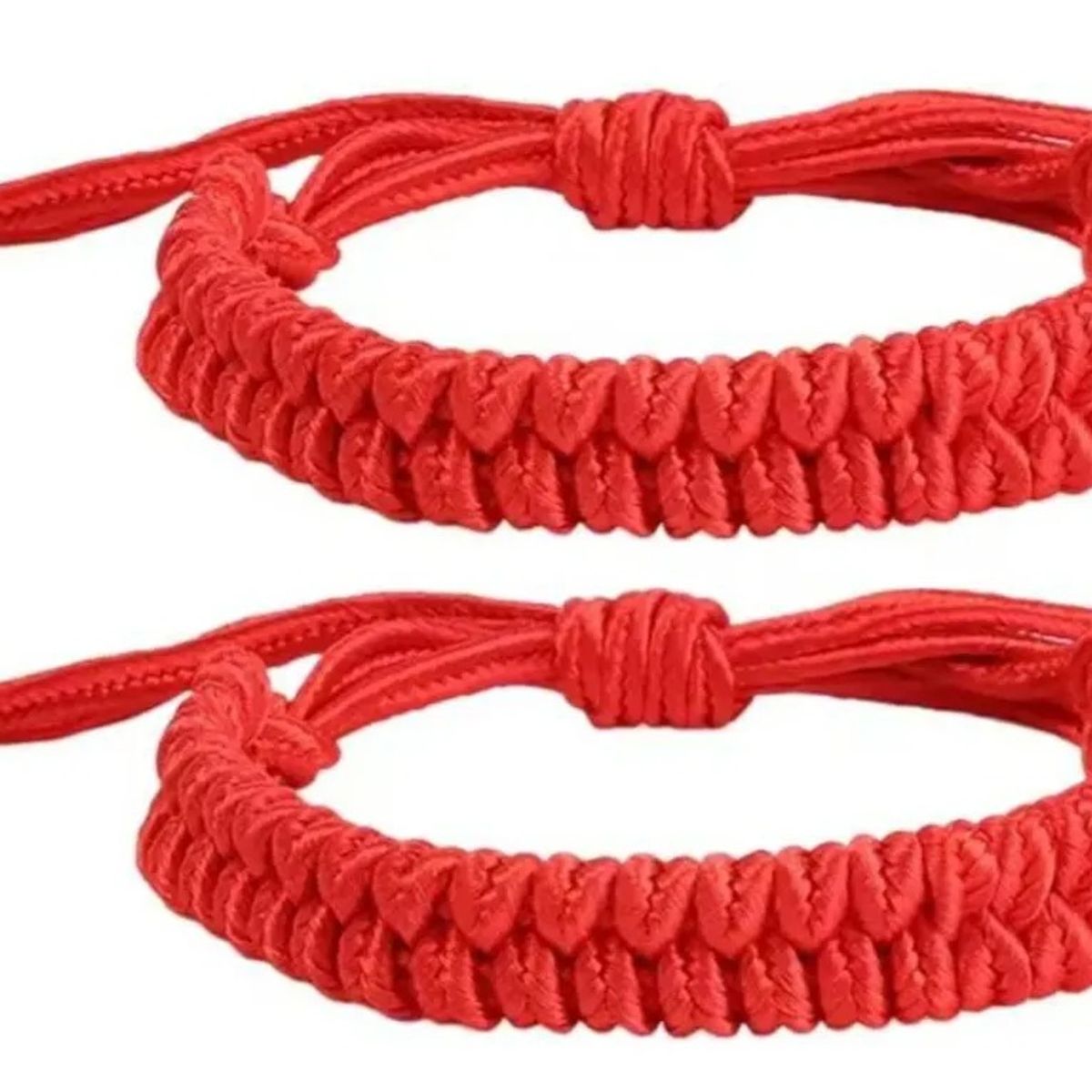 GENERICO - Pack X2 Pulsera Hilo Rojo Trenzada Protección Suerte Vibras