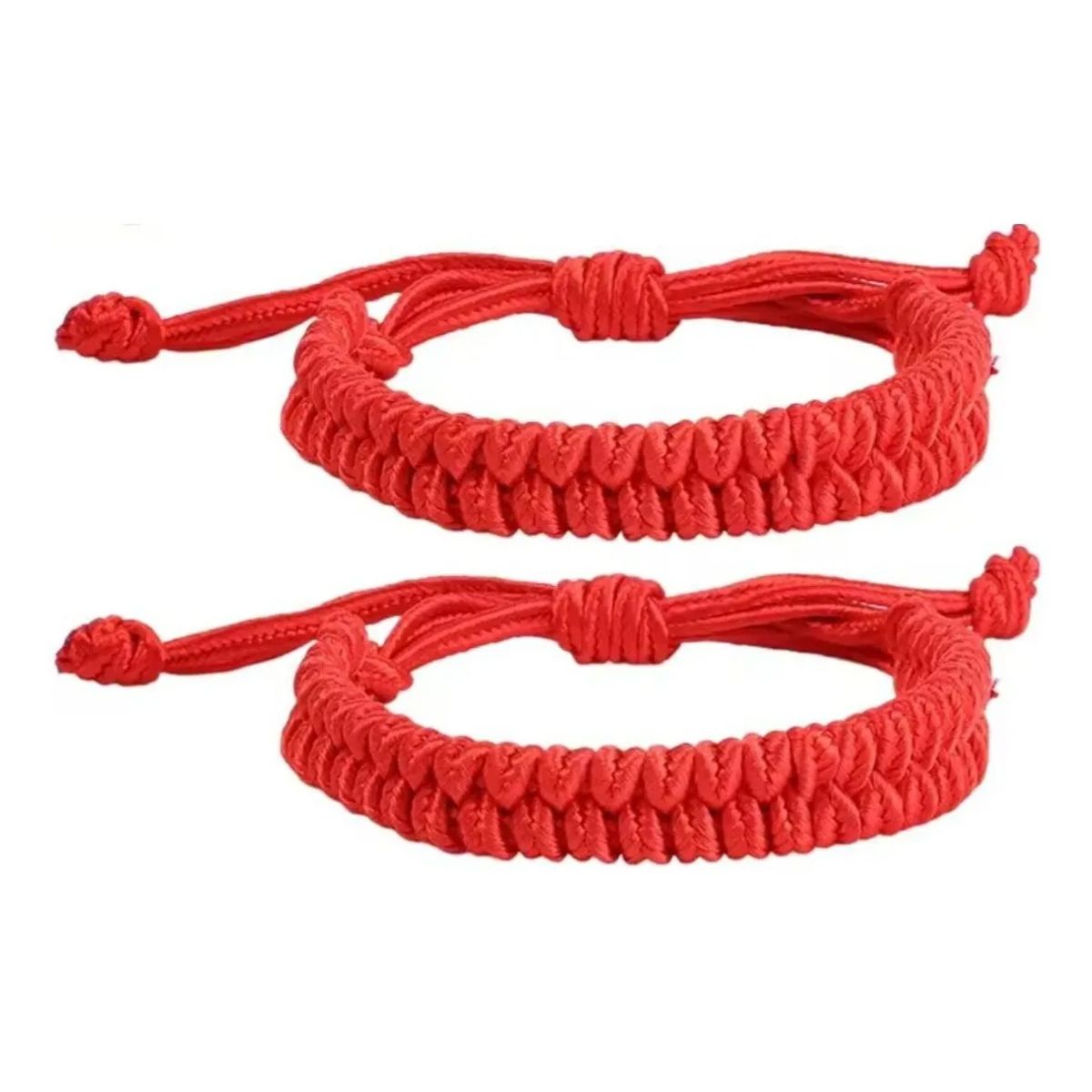 GENERICO - Pack X2 Pulsera Hilo Rojo Trenzada Protección Suerte Vibras