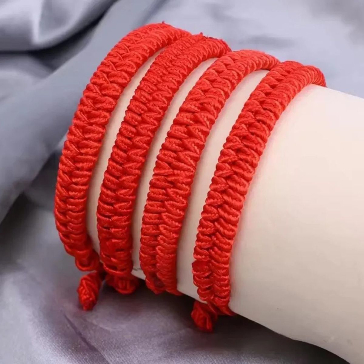 GENERICO - Pack X2 Pulsera Hilo Rojo Trenzada Protección Suerte Vibras