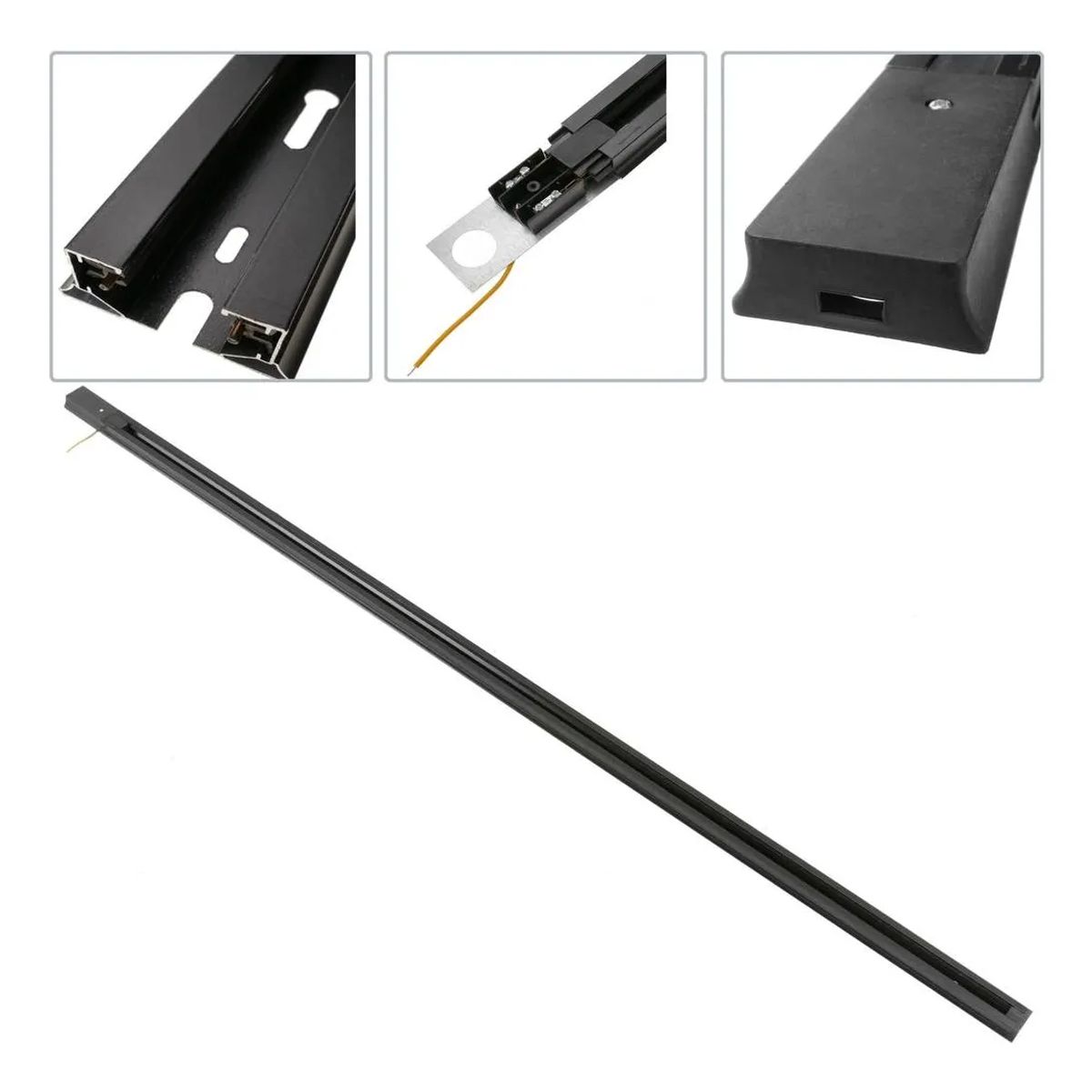 LEMU LUX - Riel Monofásico Negro 1 Metro