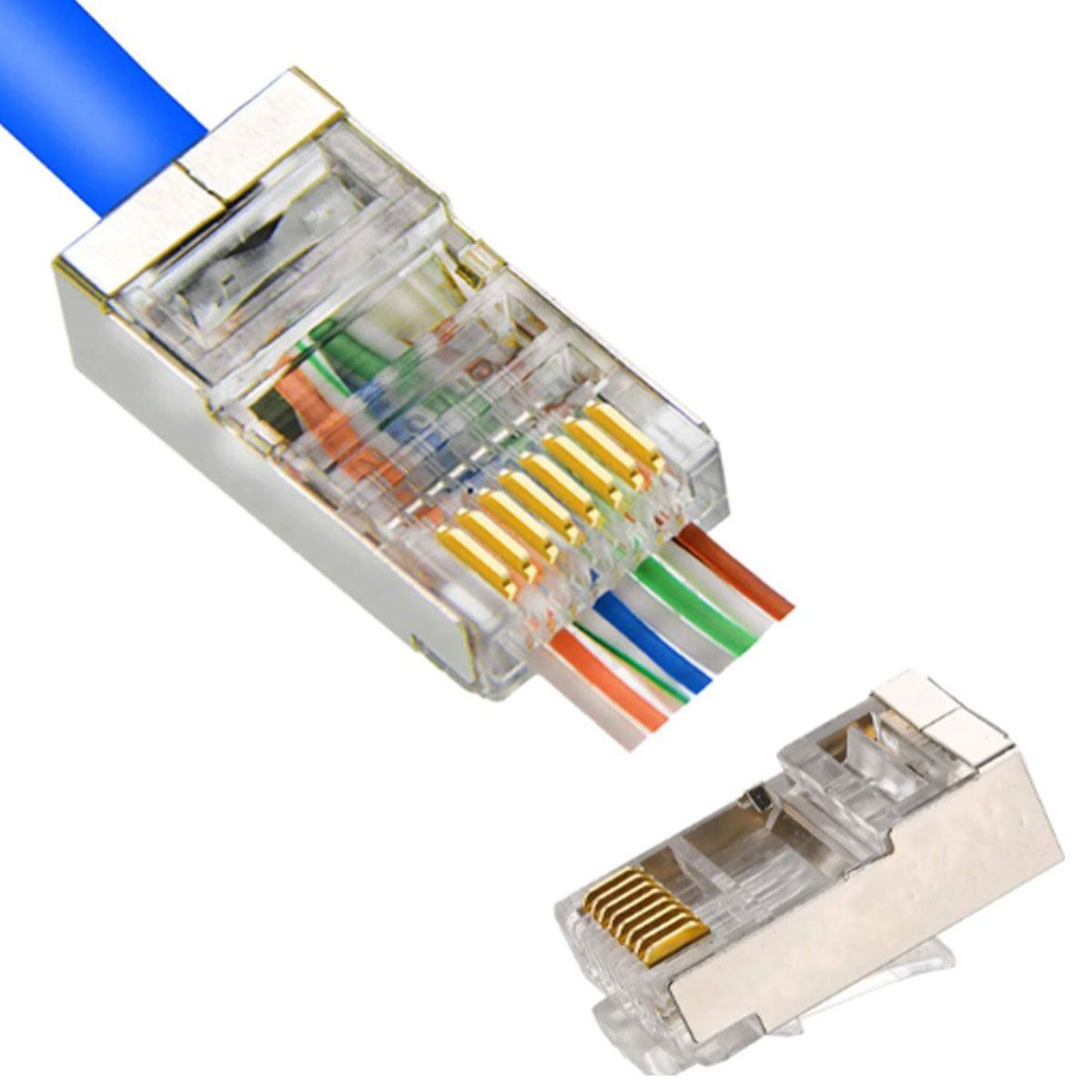 ATLANTICSWIRE - CONECTOR RJ45 CAT5E FTP METALICO, PASS THRU 100 UNI.