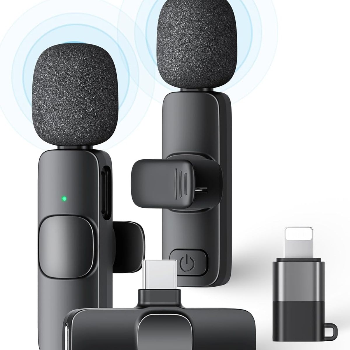 GENERICO - 2 Pack Micrófono Inalámbrico Lavalier Para iPhone Y Android