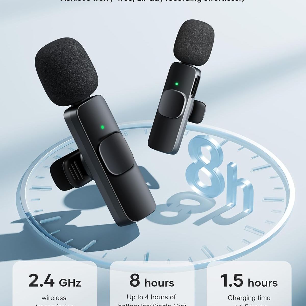 GENERICO - 2 Pack Micrófono Inalámbrico Lavalier Para iPhone Y Android