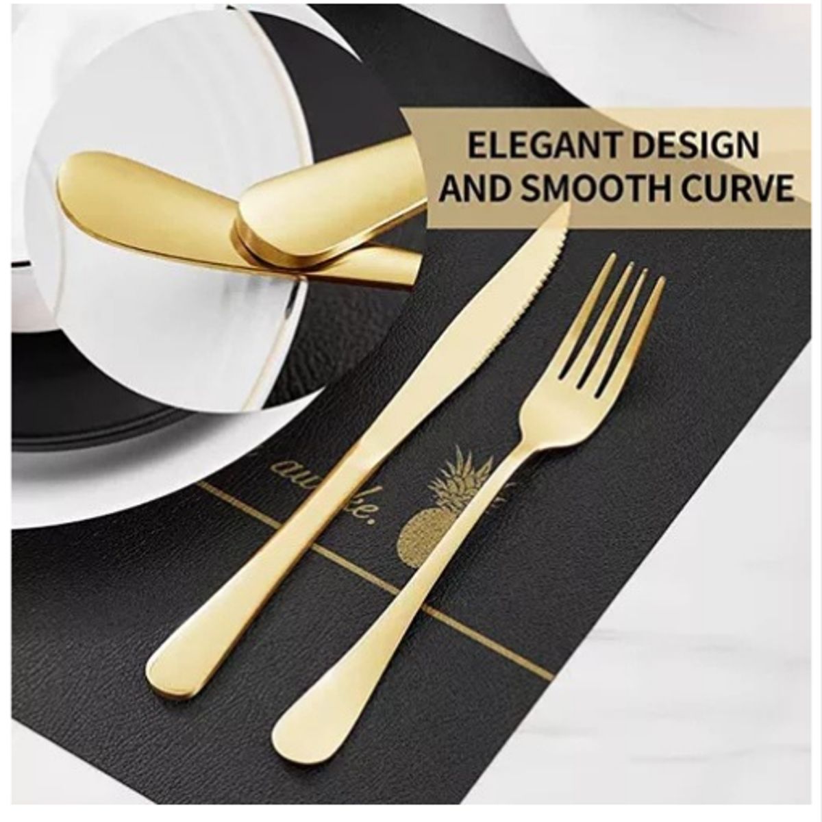 GENERICO - Cuchillería cubiertos lujo maleta amarillo