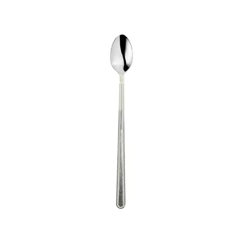 GENERICO - Cucharas largas café helado color plata