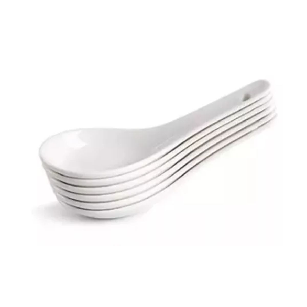 GENERICO - Pack cucharas ceramica ceviche aperitivo coctel blanco