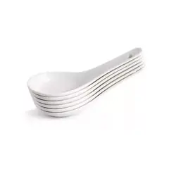 GENERICO - Pack cucharas ceramica ceviche aperitivo coctel blanco