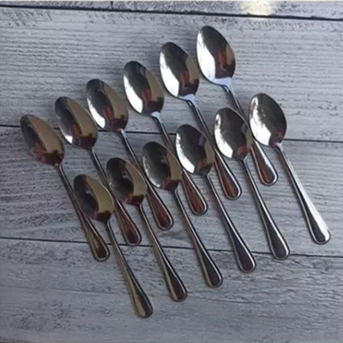 GENERICO - Pack cucharas te cafe postre cocina color plata