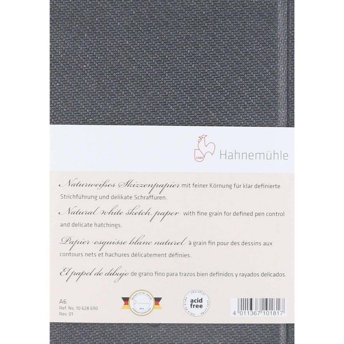 HAHNEMUHLE - Libreta Dibujo Hahnemuhle 190gr 40h A6 Vertical 11x15cm