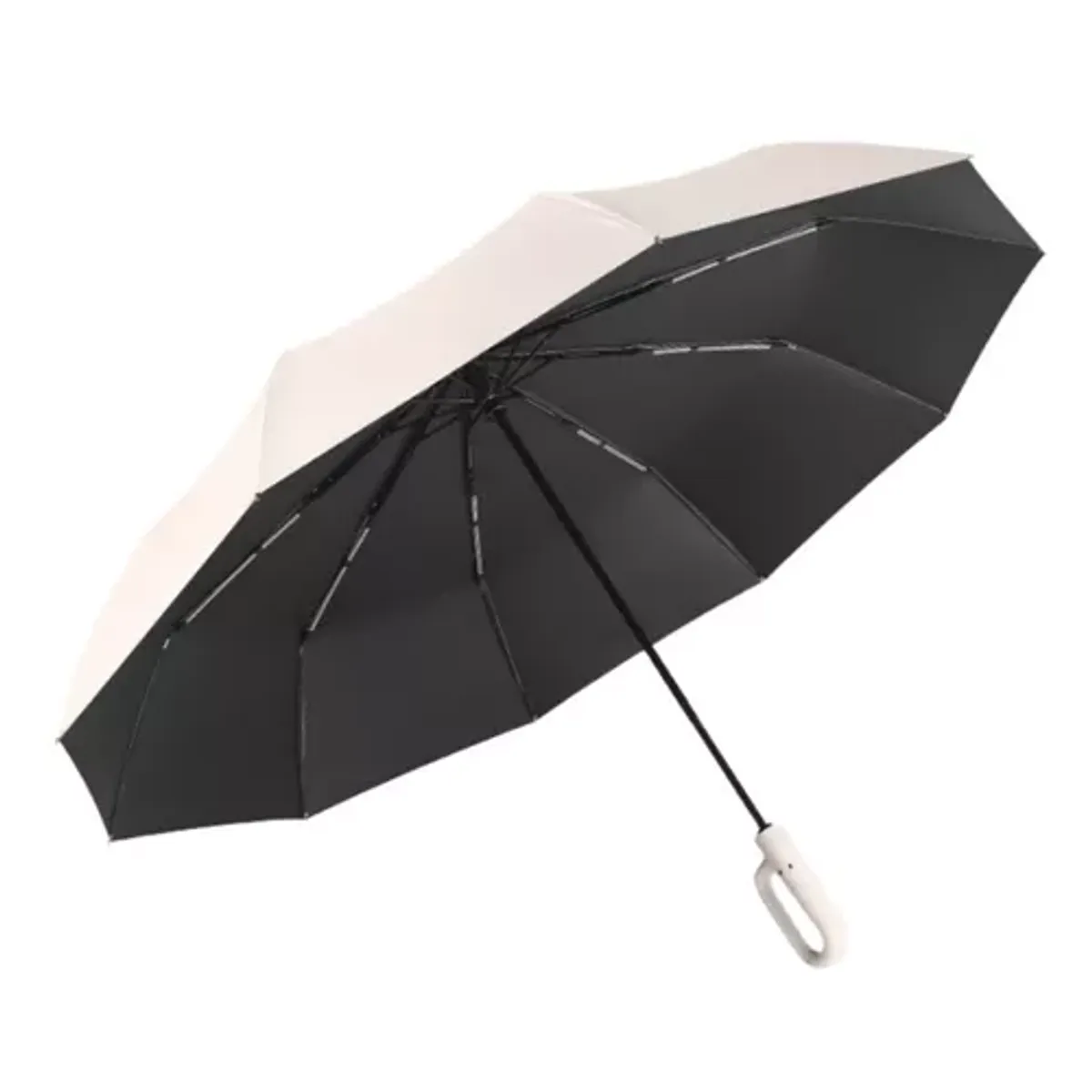 GENERICO - Paraguas automático antivendaval huesos colgable beige