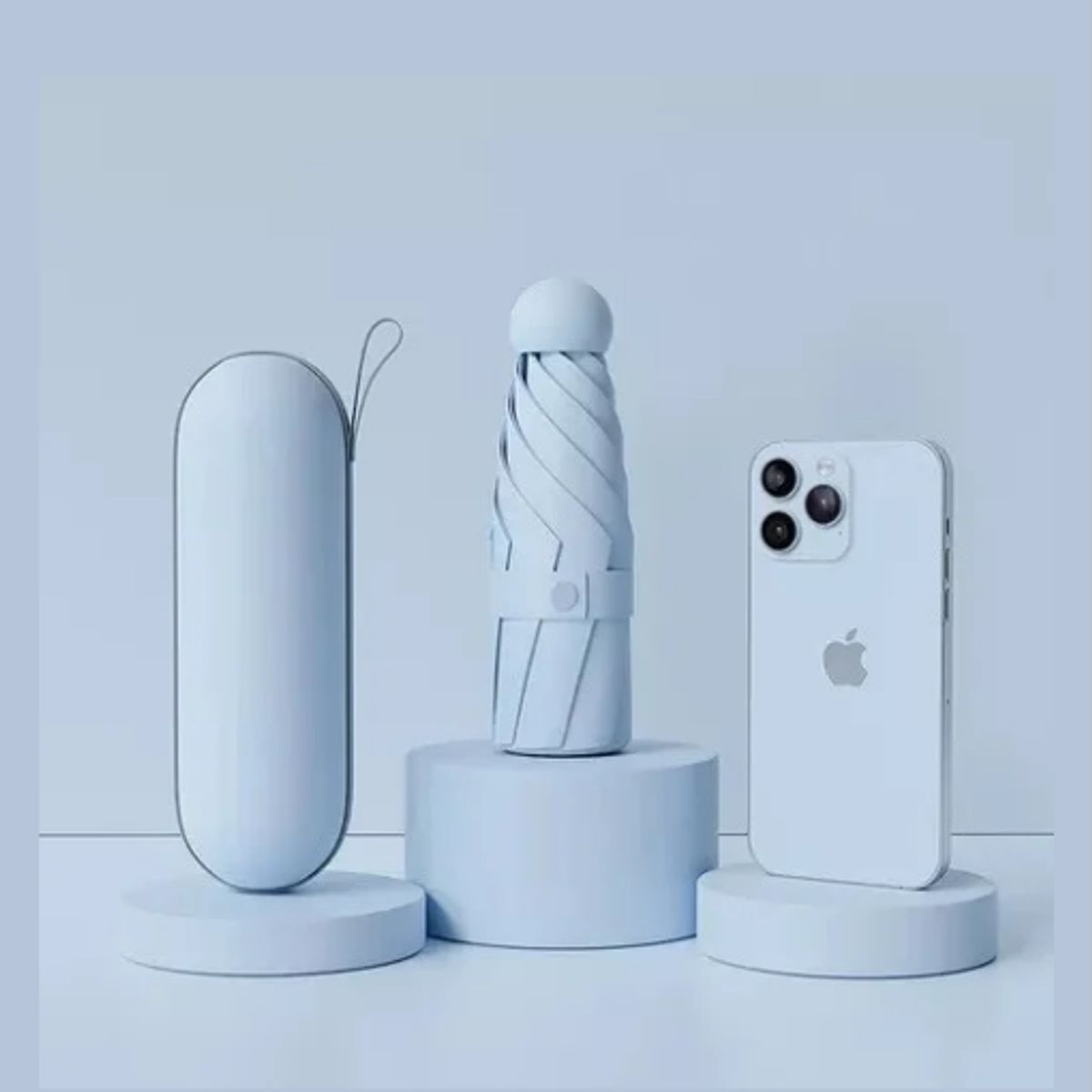 GENERICO - Rayos uv mini paragua bolsillo sombrilla plegable 8huesos az