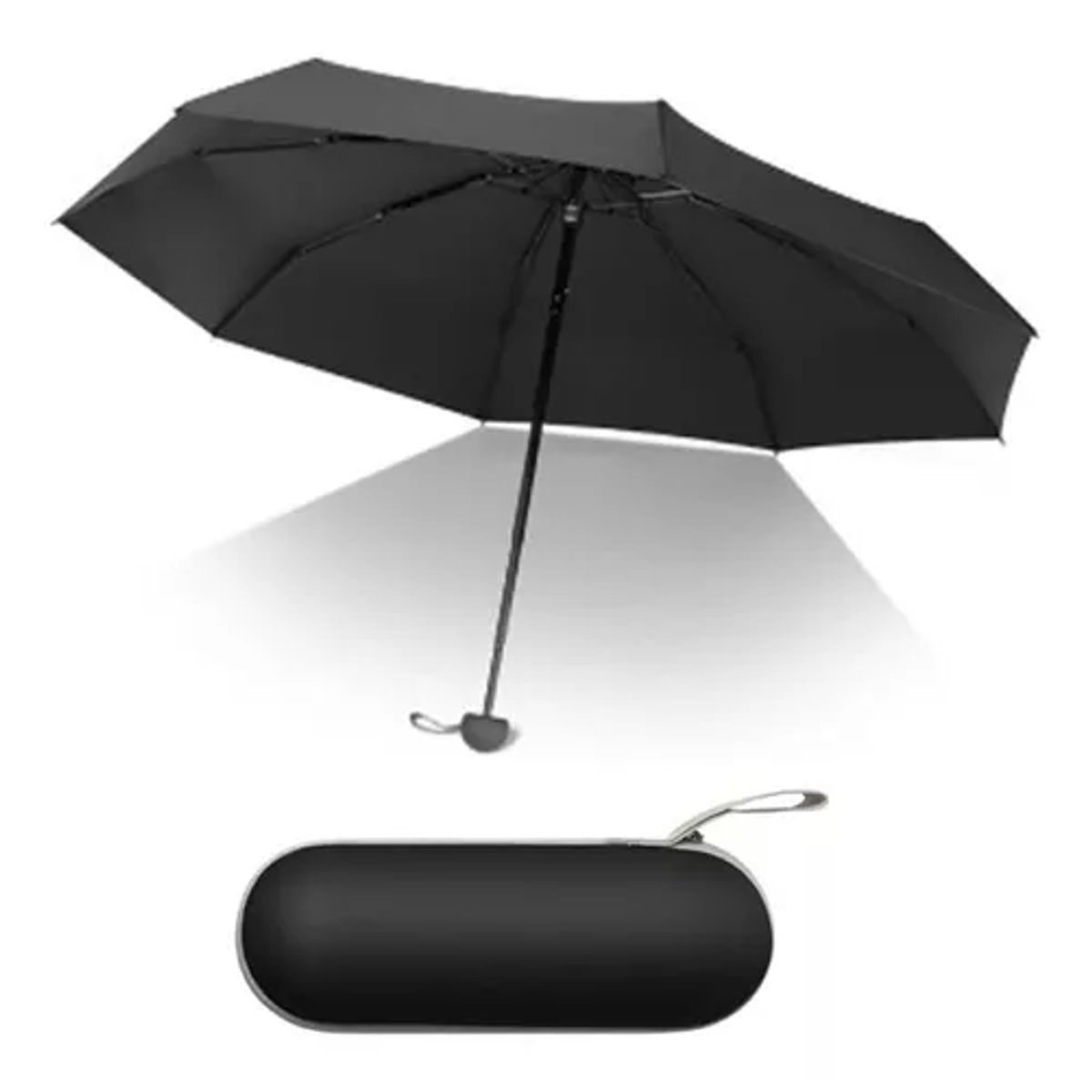 GENERICO - Rayos uv mini paragua bolsillo sombrilla plegable 8huesos ne