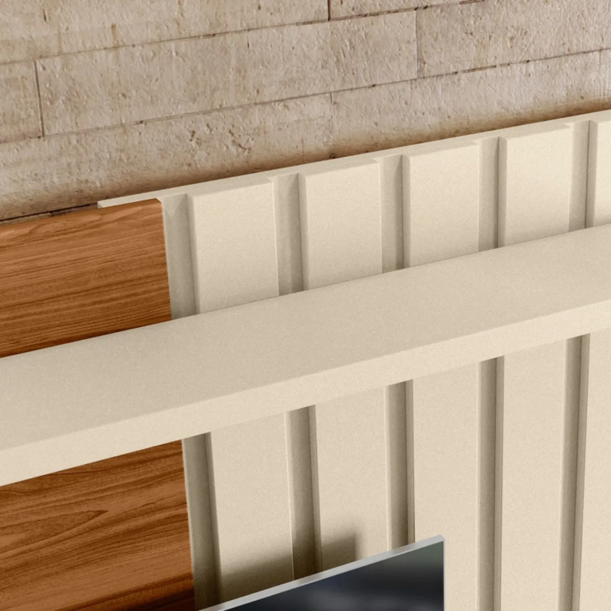 EXIT - Panel TV hasta 65 pulgadas 160x138x31 cm Marrón Beige Vegas