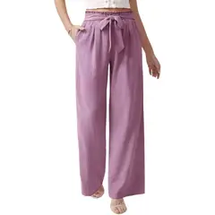 LIKE SHOP - Palazzo Tipo Lino Mujer Algodón Cintura Elasticada Verano 150