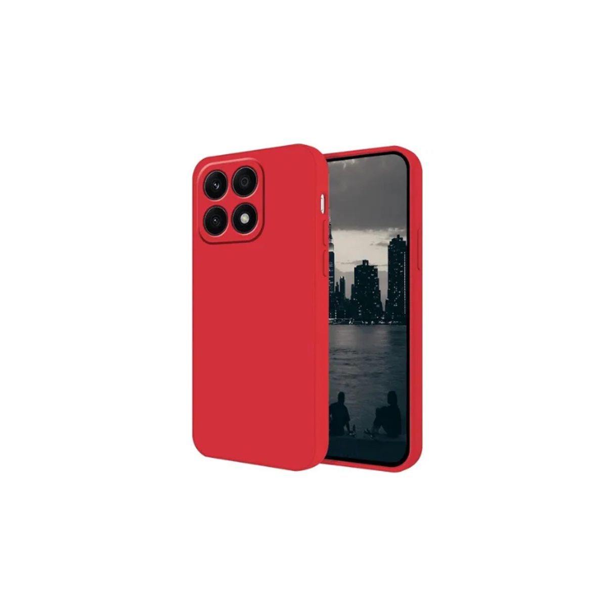 GENERICO - Carcasa Silicona Antigolpe Colores Para Honor X6b 5G - Rojo