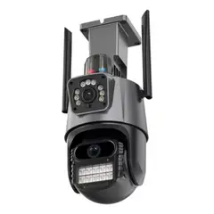 GENERICO - Cámara de Seguridad WiFi con Doble Lente y Alarma