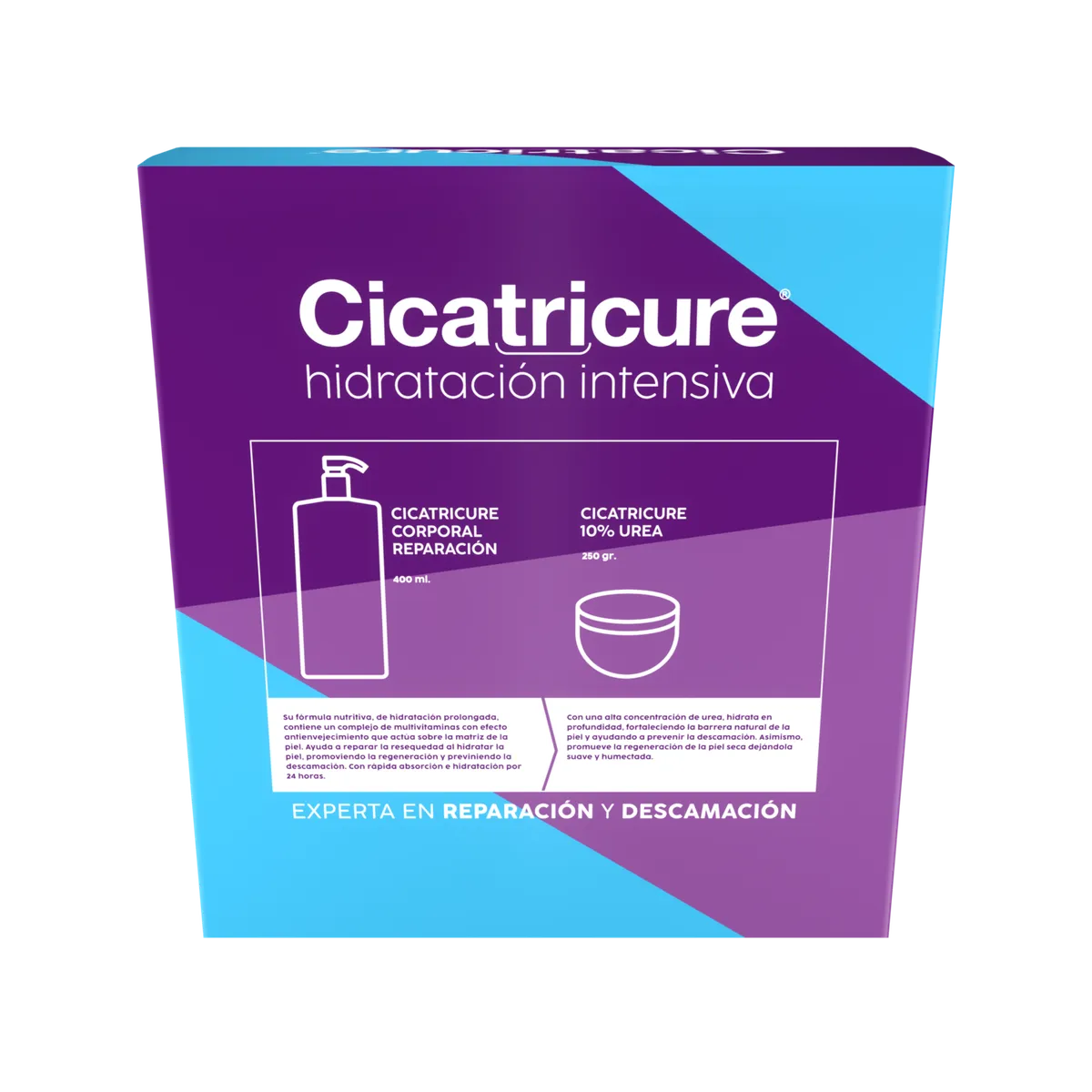 CICATRICURE - CICATRICURE PACK CREMA CORPORAL HIDRATACIÓN INTENSIVA 400ML + CREMA UREA10% 250ML