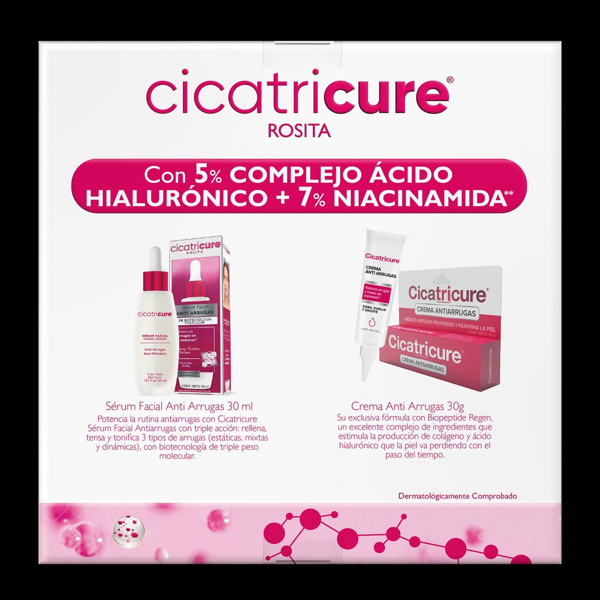 CICATRICURE - CICATRICURE PACK SERUM ANTIARRUGAS 30ML + ANTIEDAD CREMA 30g