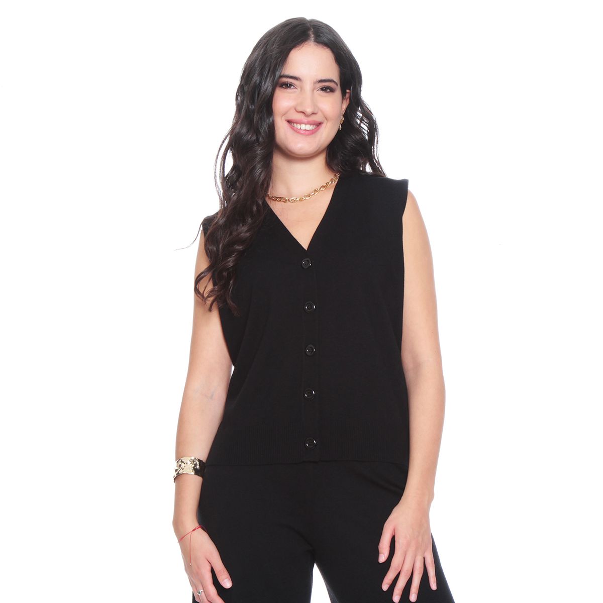 WADOS - CONJUNTO CHALECO SIN MANGA Y PANTALON WIDE LEG TIRO ALTO