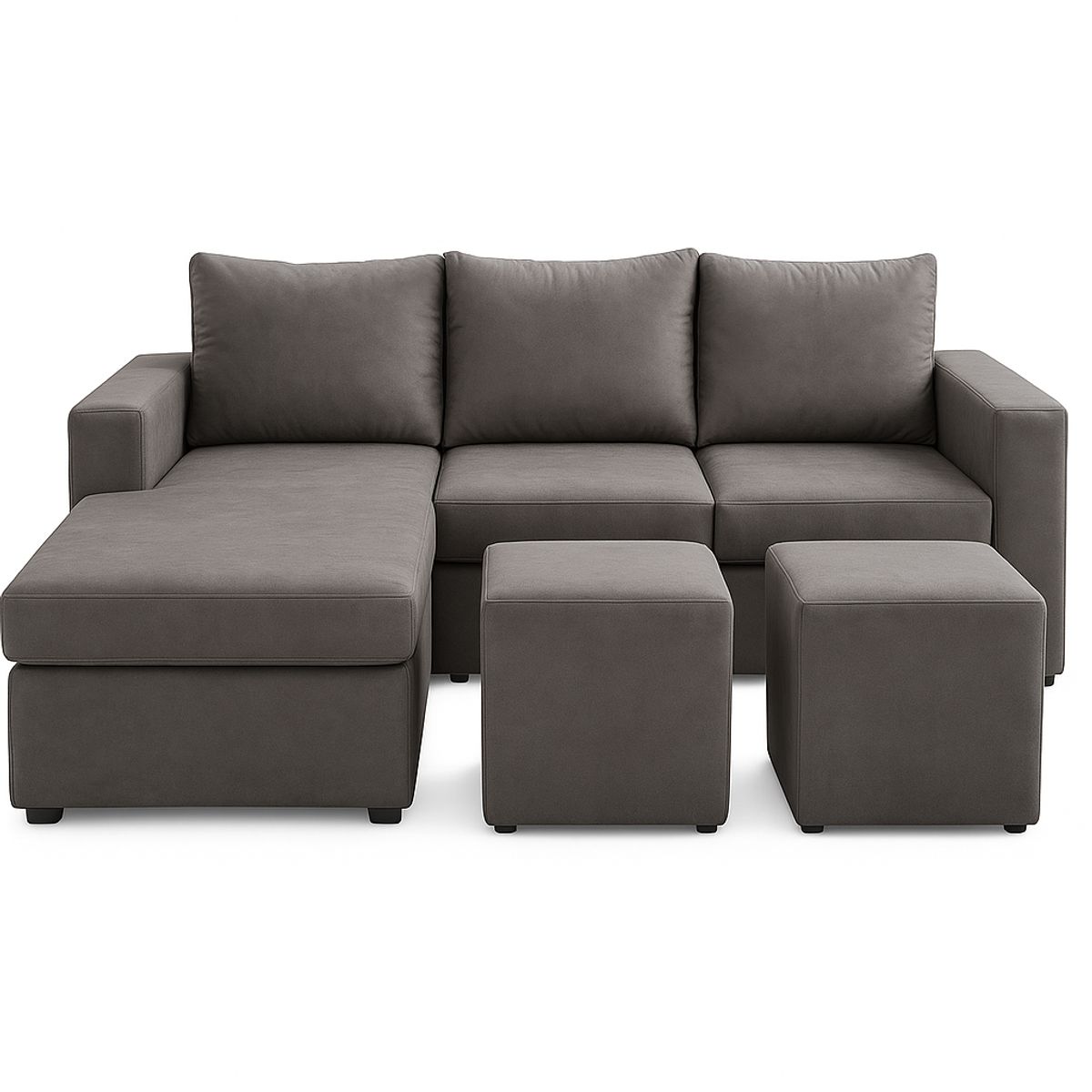 GENERICO - Sofa Seccional 3C Lusso Gris Grafito Chaise Lounge Ambos Lados