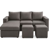 Sofa Seccional 3C Lusso Gris Grafito Chaise Lounge Ambos Lados