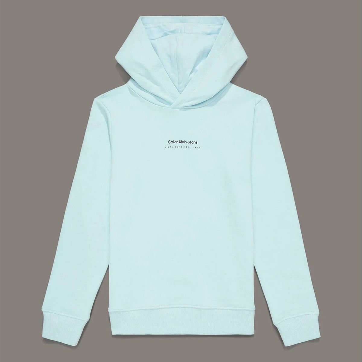 CALVIN KLEIN - Polerón Niño con Gorro Shifted Celeste Calvin Klein