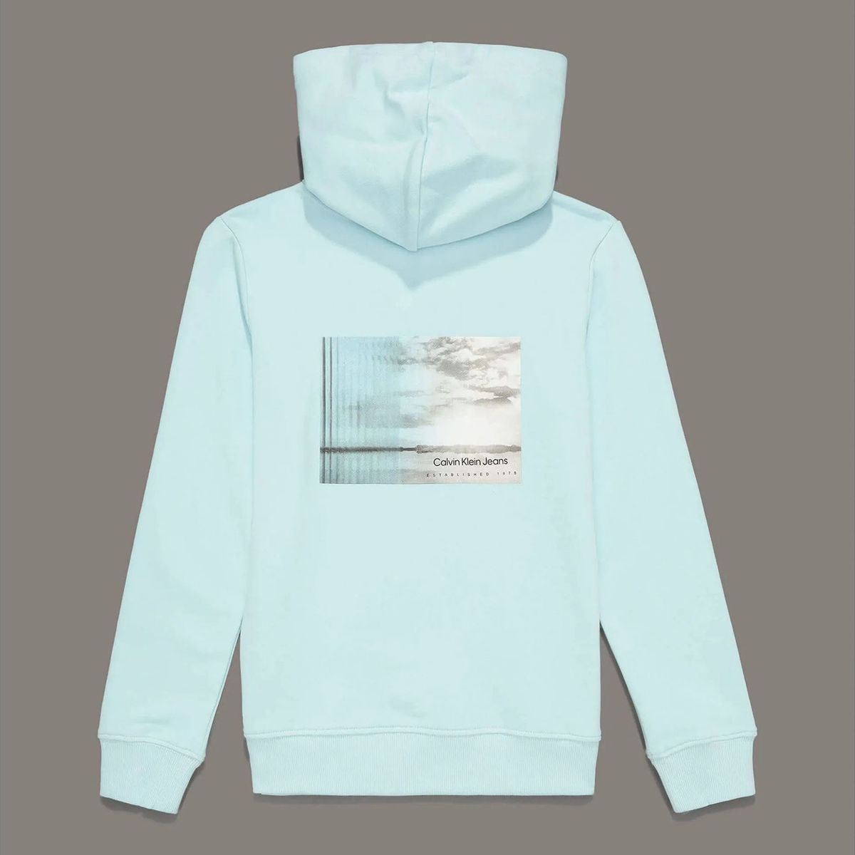 CALVIN KLEIN - Polerón Niño con Gorro Shifted Celeste Calvin Klein