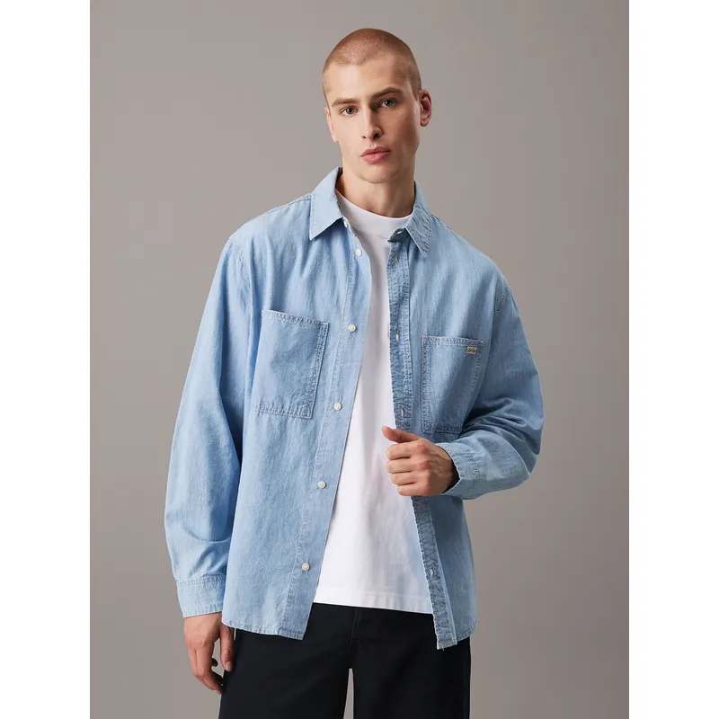 CALVIN KLEIN - Camisa Easy Chambray Celeste Calvin Klein