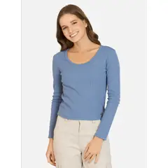 MAUI AND SONS - Polera ML Liora Azul Mujer - Azul