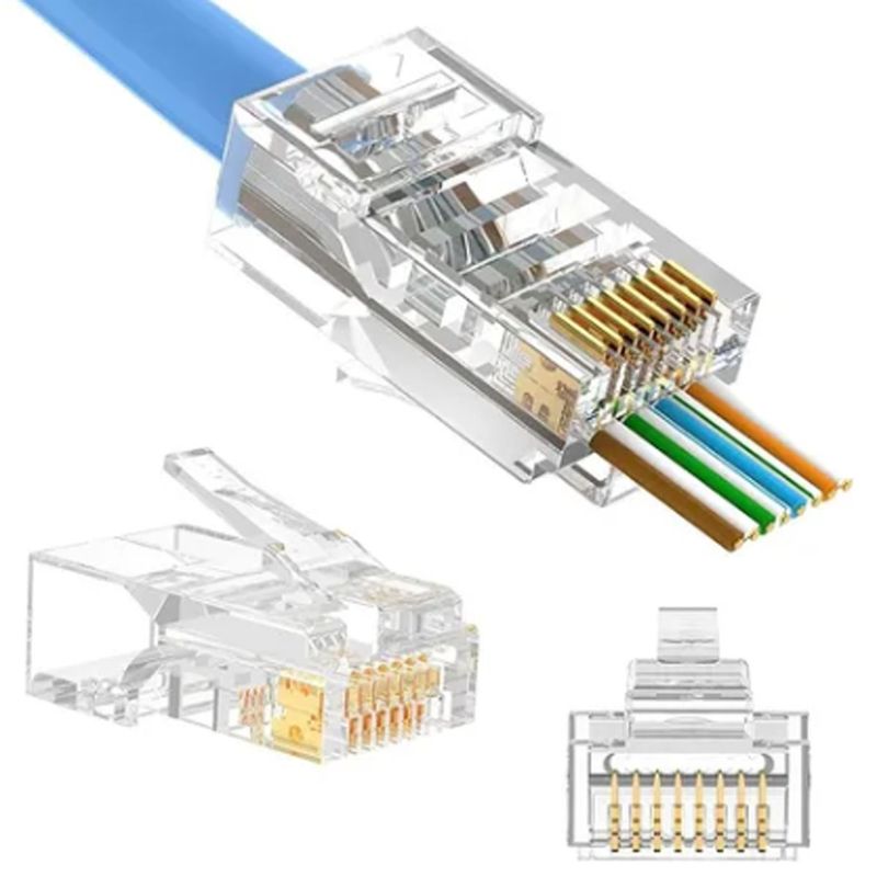 ATLANTICSWIRE - CONECTOR RJ45 CAT6 PASS THRU 100 UNI.